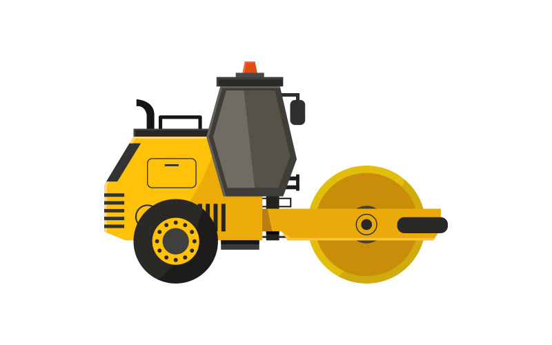Road roller illustrated on background Vector Graphic