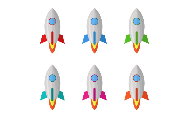 Rocket illustrated in vector on a background Vector Graphic