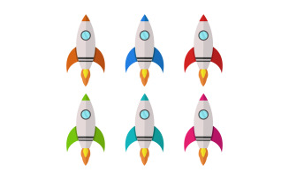 Rocket illustrated in vector on background