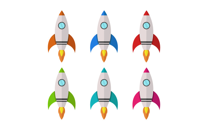 Rocket illustrated in vector on background Vector Graphic
