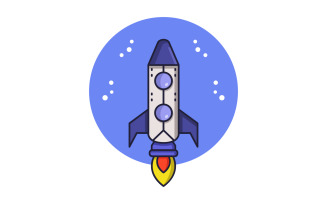 Rocket illustrated in vector on white background