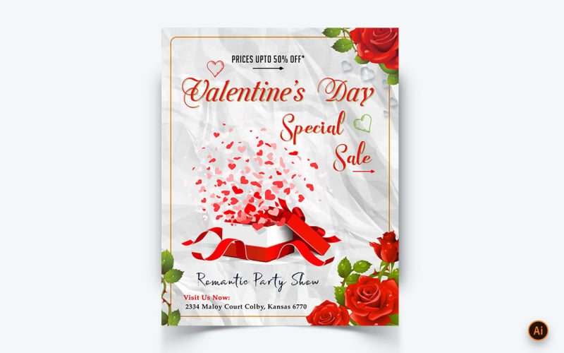 Valentines Day Party Social Media Instagram Feed Design Template-04