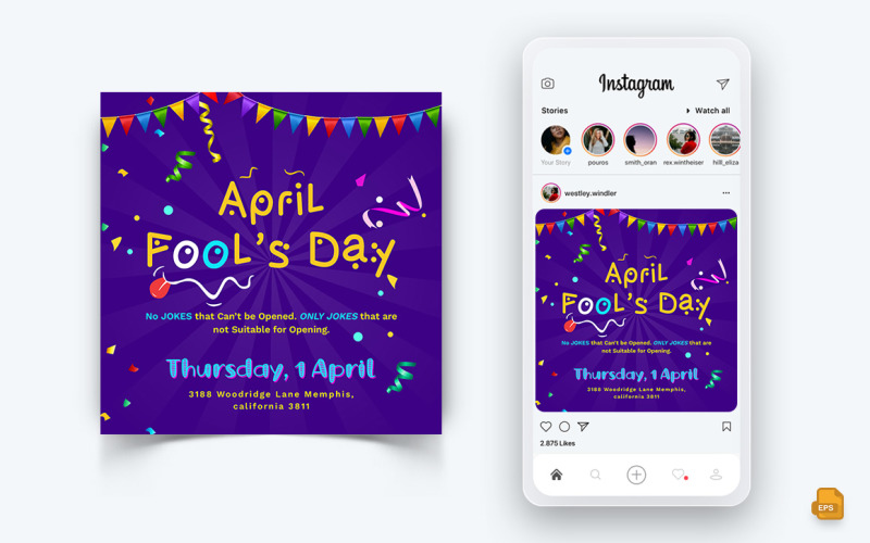 April Fools Day Social Media Instagram Post Design-01