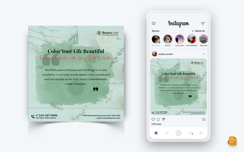 Beauty Salon and Spa Social Media Instagram Post Design-09