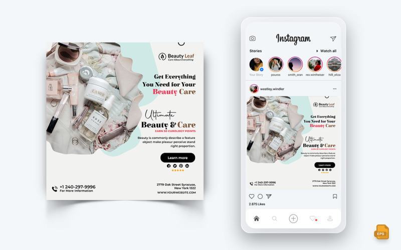 Beauty Salon and Spa Social Media Instagram Post Design-11