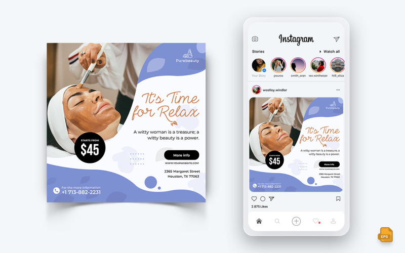 Beauty Salon and Spa Social Media Instagram Post Design-46