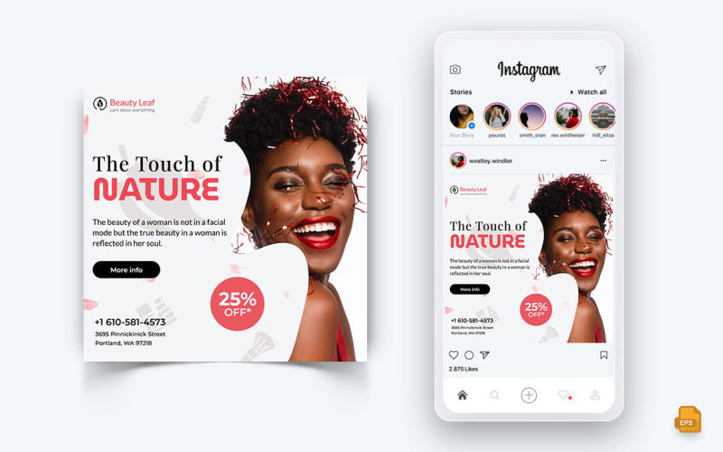 Beauty Salon and Spa Social Media Instagram Post Design-51