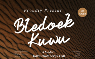 Bledoek Kuwu - Modern Script Fonts