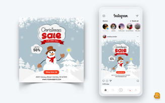 Christmas Offer Sale Celebration Social Media Instagram Post Design Template-06
