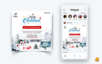 Christmas Offer Sale Celebration Social Media Instagram Post Design Template-16