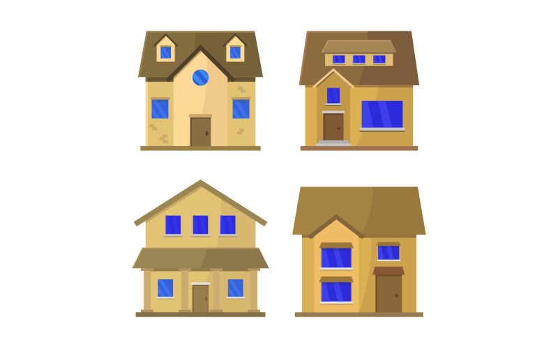 House illustrated in vector on background Vector Graphic