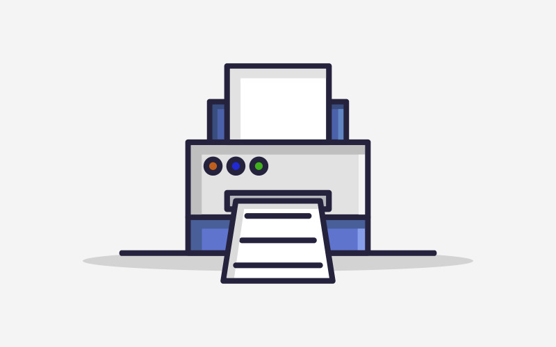 Printer illustrated in vector on background Vector Graphic