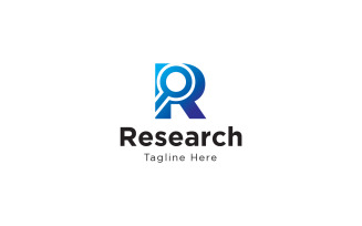 R Letter Research Logo Design Template