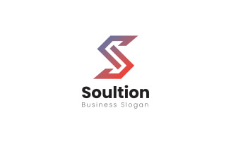 S letter Solution Logo Design Template