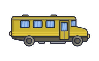 School bus illustrated in vector on a background