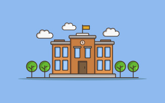 School in vector on white background