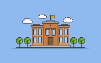 School in vector on white background