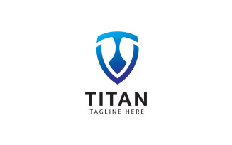 T letter Shield Logo Design Template