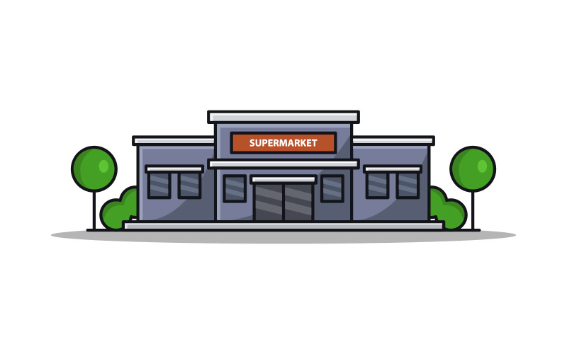 Vector supermarket on background Vector Graphic