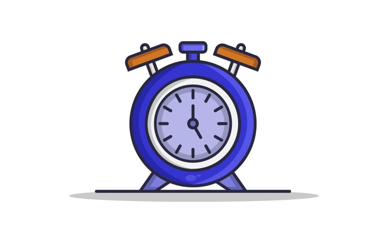 Alarm clock in vector on a background Vector Graphic