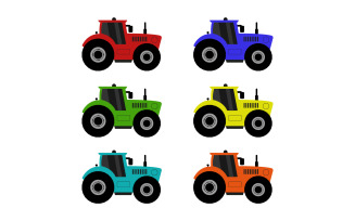 Tractor illustrated in vector on a background
