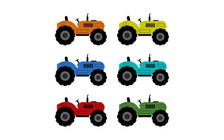 Tractor illustrated in vector on background