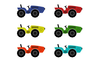 Tractor in vector on background