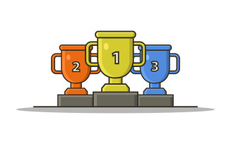Trophy illustrated in vector on background