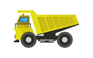 Truck illustrated and colored in vector on background