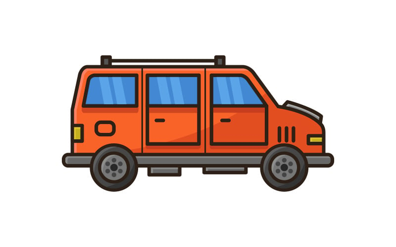 Van illustrated in vector on a background Vector Graphic