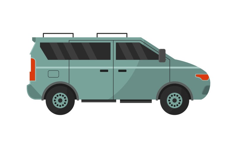 Van illustrated in vector on white background Vector Graphic