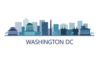 Washington skyline illustrated in vector on background