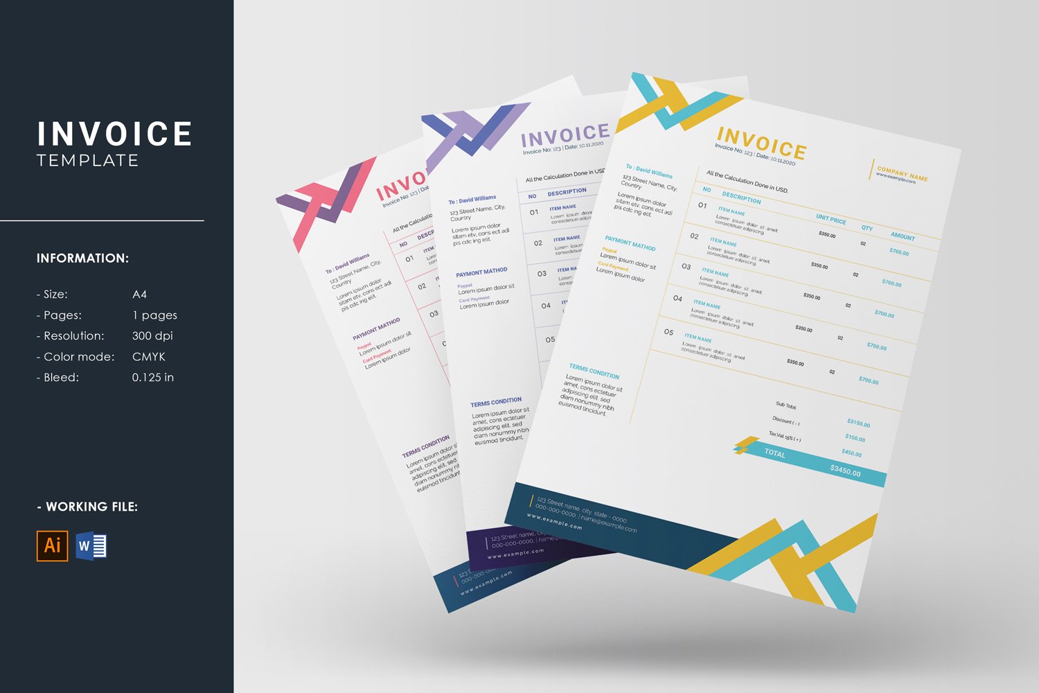 Kit Graphique #265137 Invoice Template Divers Modles Web - Logo template Preview