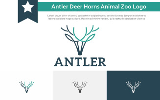 Antler Deer Horns Wildlife Animal Zoo Elegant Logo