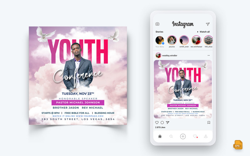 Church Motivational Speech Social Media Instagram Post Design-08