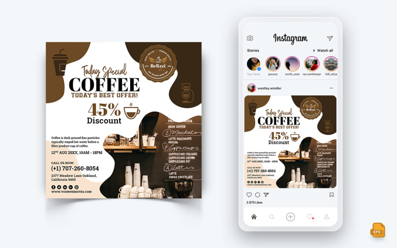 Coffee Shop Social Media Instagram Post Design-06