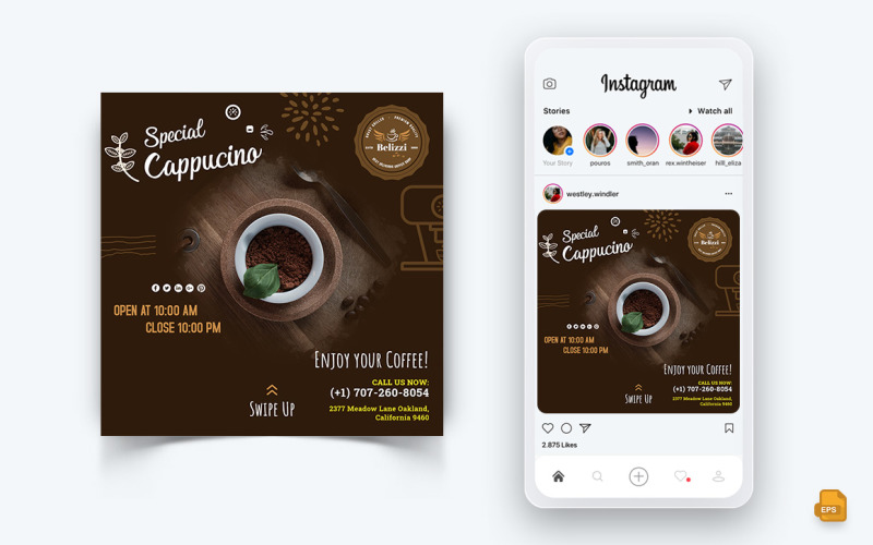 Coffee Shop Social Media Instagram Post Design-20