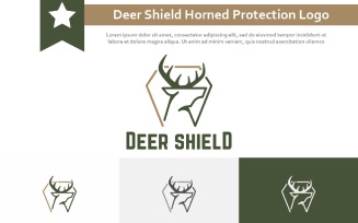 Deer Shield Strong Horned Animal Wildlife Nature Protection Logo