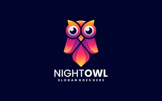 Night Owl Gradient Colorful Logo Style
