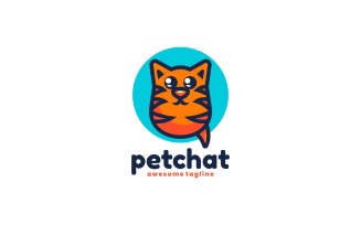 Pet Chat Simple Mascot Logo