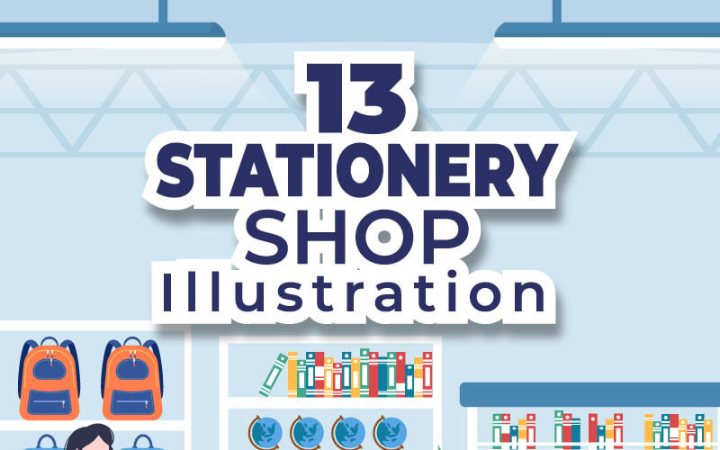 13 Stationery Set Illustration