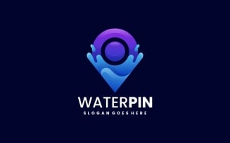 Water Pin Gradient Logo Style