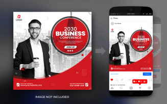 Business Conference Live Webinar Social Media Post And Corporate Banner Post Design Template