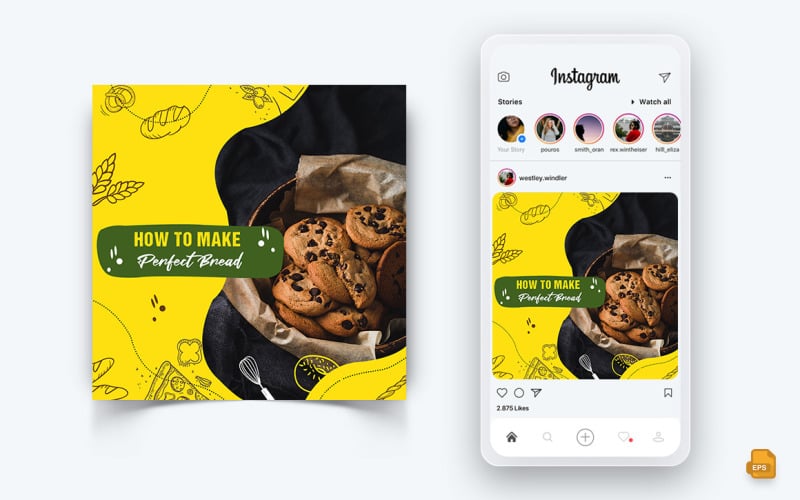 Food and Restaurant Offers Discounts Service Social Media Instagram Post Design-24
