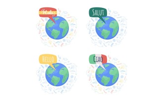Language communities illustration set