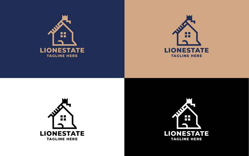 Professional Lion Real Estate Logo Logo Template