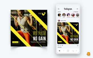 Gym and Fitness Studio Social Media Instagram Post Design-25