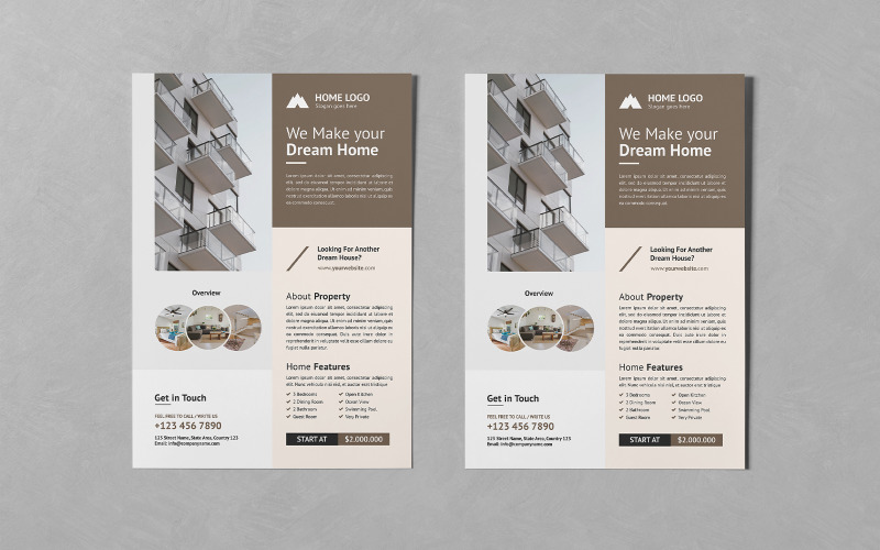 Clean Minimalist Real Estate Flyers Templates Corporate Identity