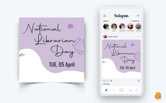 National Librarian Day Social Media Instagram Post Design-08
