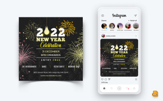 NewYear Party Night Celebration Social Media Instagram Post Design Template-07
